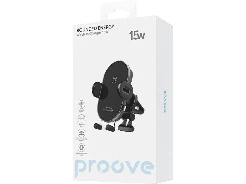 Автомобільний тримач для смартфона Proove Rounded Energy 15W Black - фото 8