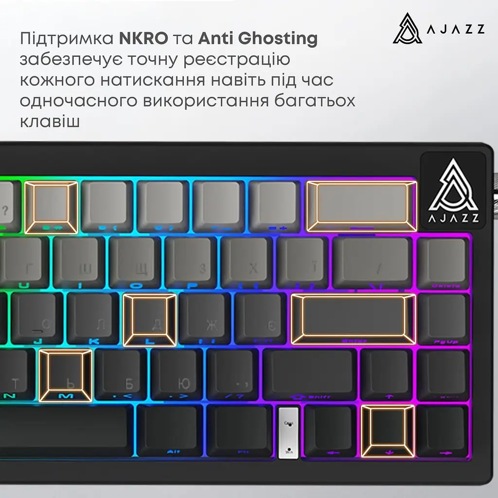 Клавиатура Ajazz AK650 Day Dream switches Gradient Black Gray (AK650-DD-BG) - фото 13