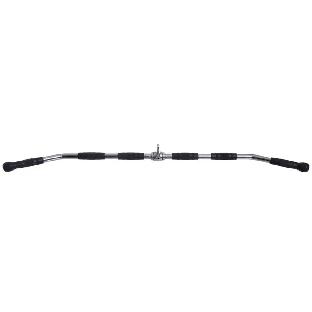 Ручка для верхньої тяги York Fitness 122см вигнута з гумовими рукоятками, хром - фото 3