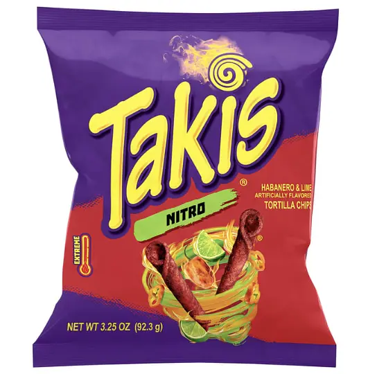 Чіпси Takis Nitro з перцем Habanero та лаймом 92.3 г