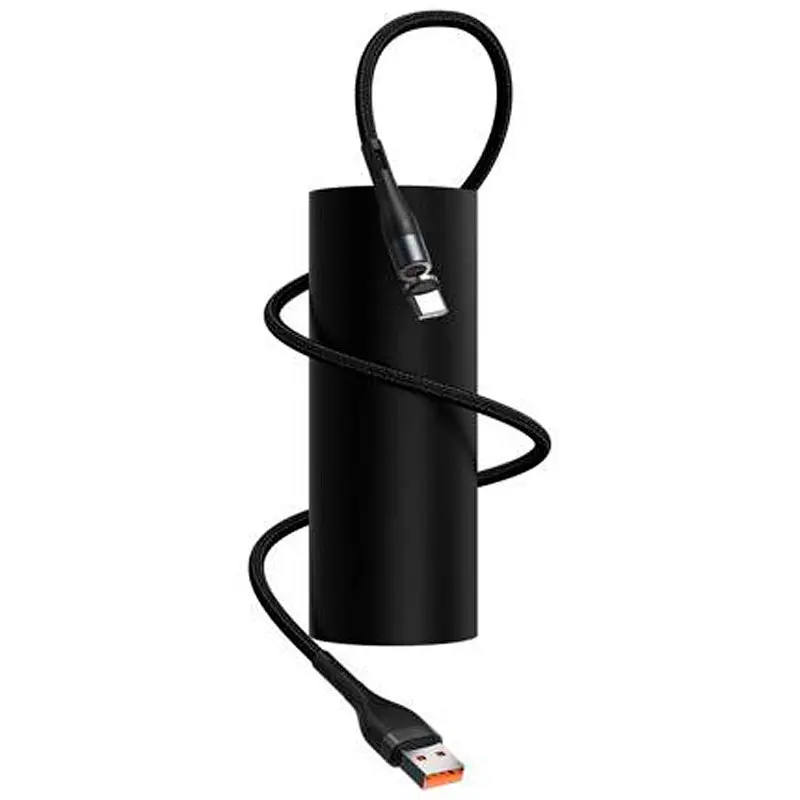 Кабель Baseus Zinc Fabric Magnetic Cable USB to Type-C 3A 1m CATXC-MG1 Black-Grey - фото 3