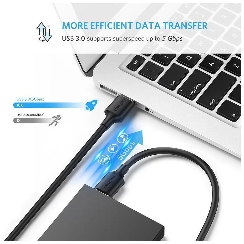 Дата кабель USB 3.0 AM/AM 1.0m US128 black Ugreen (10370) - фото 4