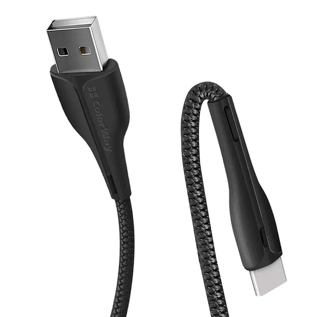 Дата кабель USB 2.0 AM to USB-C 1.0m led black ColorWay (CW-CBUC034-BK) - фото 4