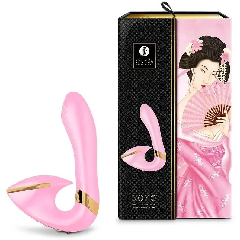 Вагінально-кліторальний вібратор Shunga Soyo Light Pink - фото 6