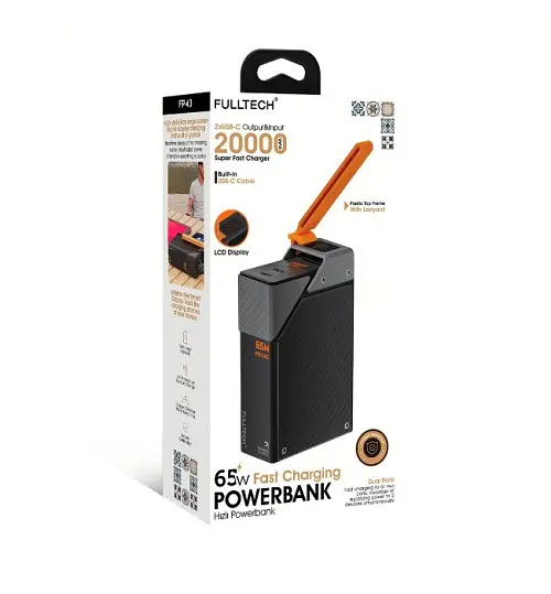 Power Bank Портативний Акумулятор FULLTECH 20000 mAh SFC65W Для Ноутбука Чорний (FP-43) - фото 10