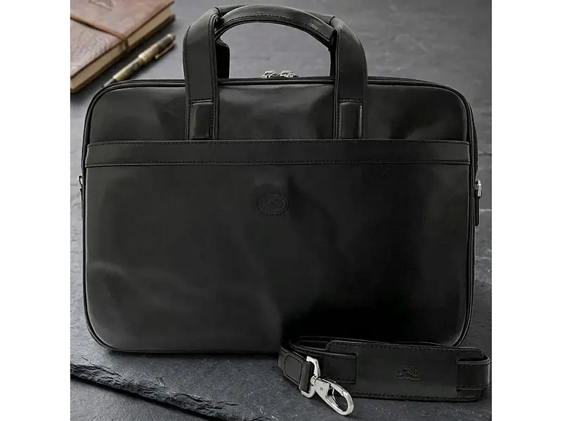 Чоловічий портфель із натуральної шкіри Italico 7044-40 nero Чорний 40x30x9 см TONY PEROTTI sum0029078 - фото 8