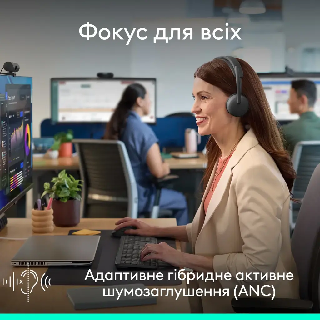Навушники Logitech Zone Wireless 2 ES for Business Graphite TEAMS version with receiver (981-001493) - фото 7