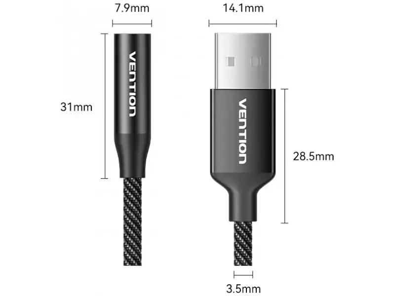 Звукова карта Vention 2 в 1 USB - AUX jack TRRS Ear DSP 0.25 м (CVEBC) - фото 9