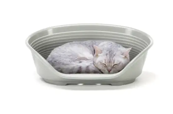 Пластиковий лежак для собак і котів Ferplast Siesta Deluxe 2 сірий 49×36×17,5 см 70202947 - фото 2