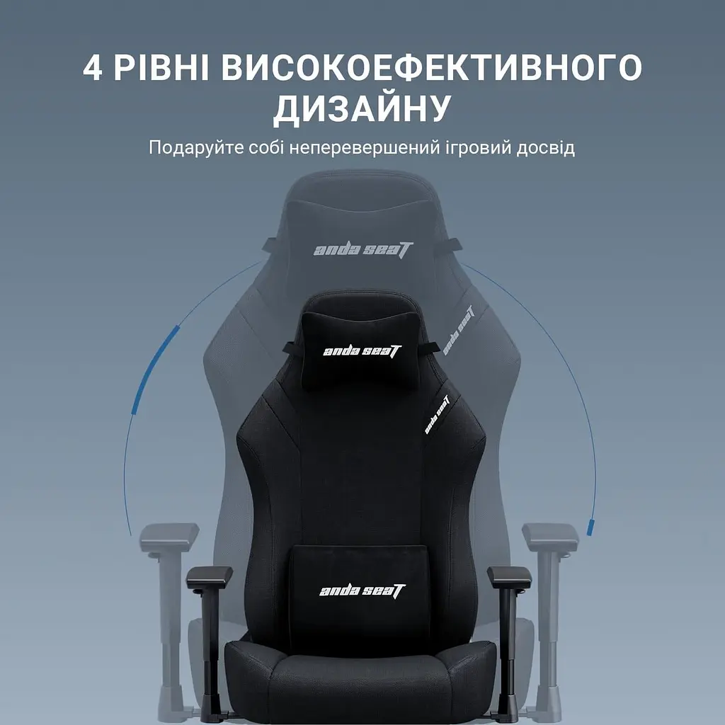 Ігрове крісло Anda Seat Luna Pro Black Fabric Size L (AD18T-44-B-F) - фото 9