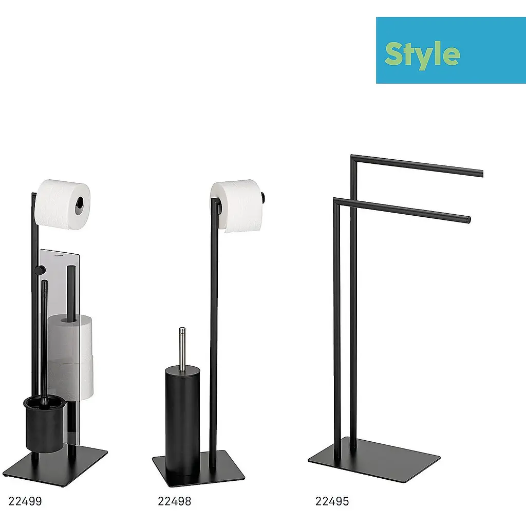 Набір аксесуарів для туалету Kela Style з запаскою 26x18x71 см чорний (22499) - фото 5