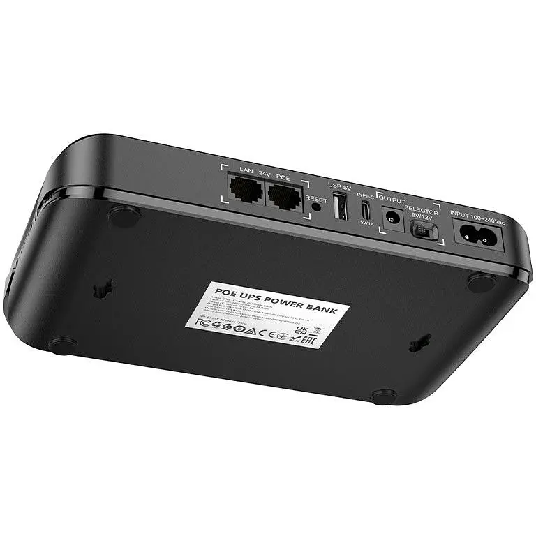 ИБП UPS для роутера Hoco DB62 UPS 20000mAh/18W/1USB/1TypeC/5/9/12v/POE 15-24V/LED black - фото 3