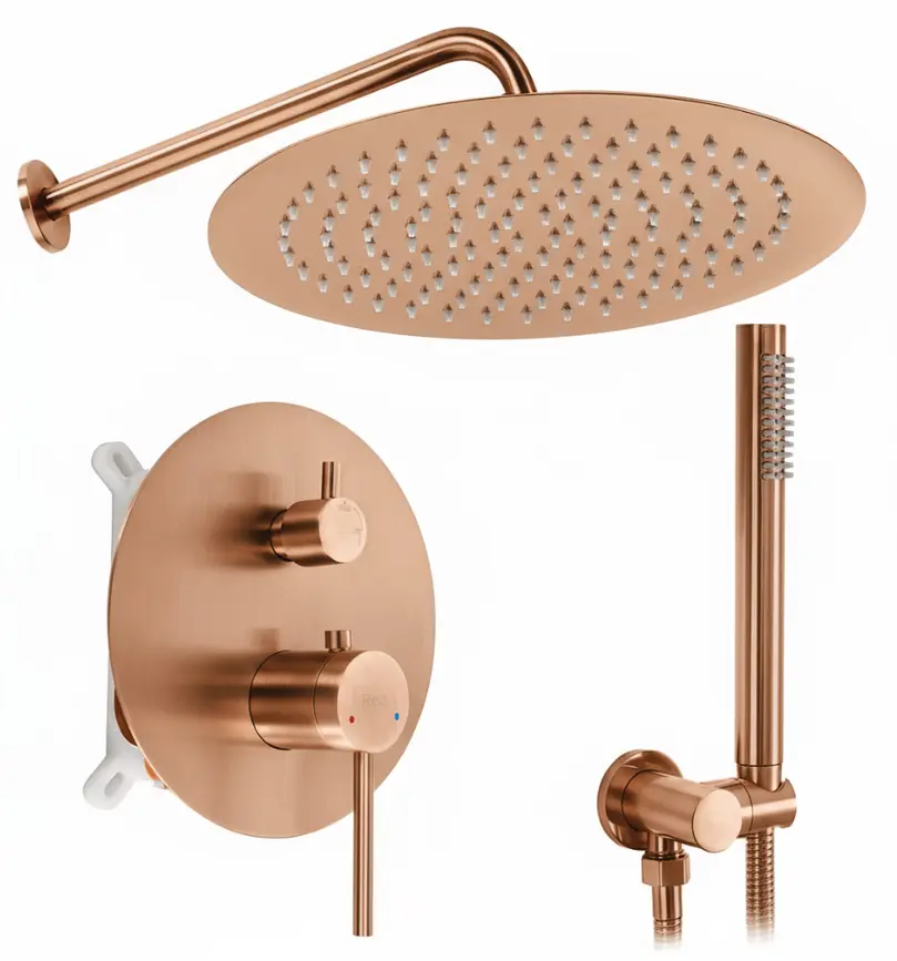Душова система прихованого монтажу Rea Foss Clif + BOX brushed copper REA-P5649