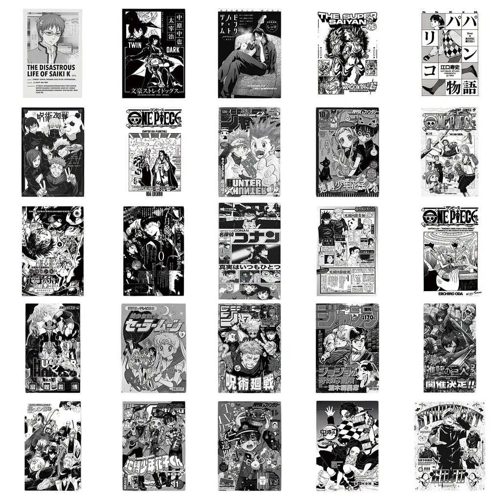 Стікерпак Чб Аніме-хіти: обкладинки набір наклейок GeekLand Anime Hits: Classics and Modernity 50 - фото 4