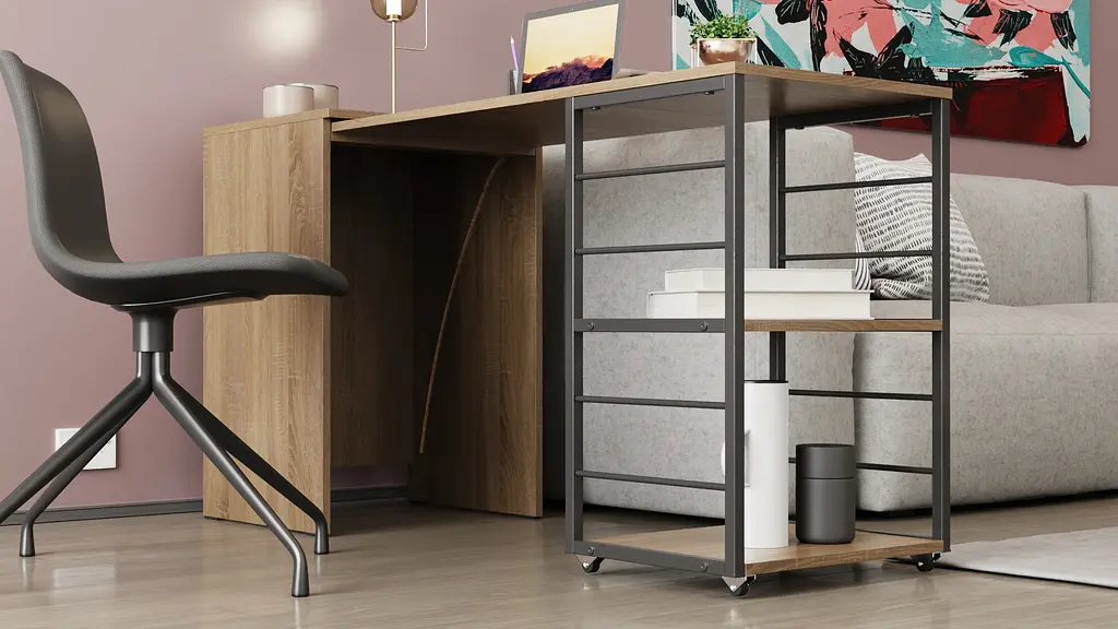 Стол-тумба трансформер Смарт 2/1 Ferrum-decor 750x1450x500 Черный металл ДСП Дуб Сонома Трюфель 16 мм (FRD-105099) - фото 2