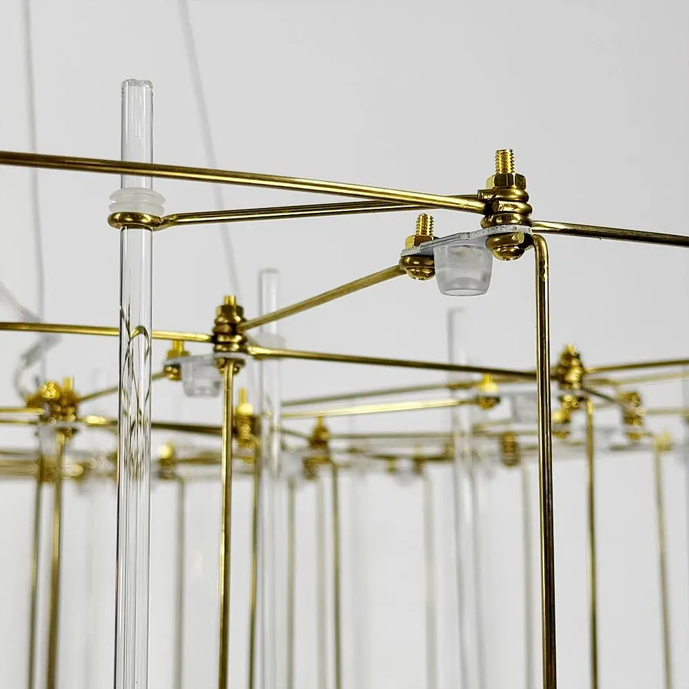 Невесомая золотая трехъярусная люстра Ø 80 см Ст. MJ205-800 Titanium | Line F - фото 7