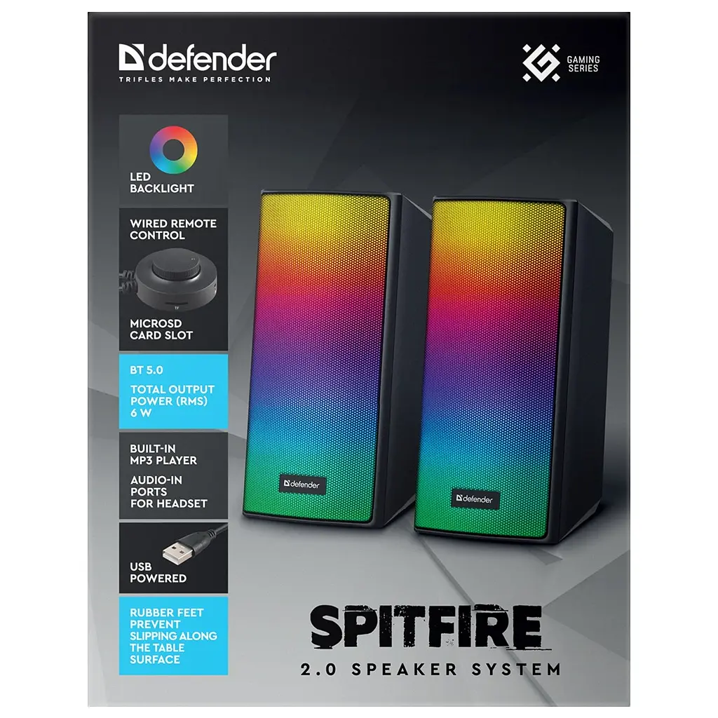 Акустична система Defender Spitfire Bluetooth Black (65047) - фото 9
