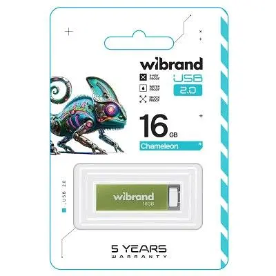 USB флеш накопичувач Wibrand 16GB Chameleon Green USB 2.0 (WI2.0/CH16U6LG) - фото 2