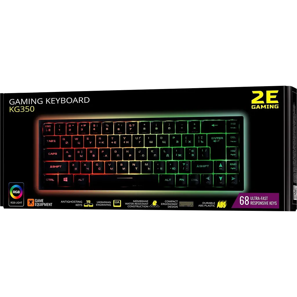 Клавіатура 2E Gaming KG350 RGB USB UA Black (2E-KG350UBK) [150954] - фото 6