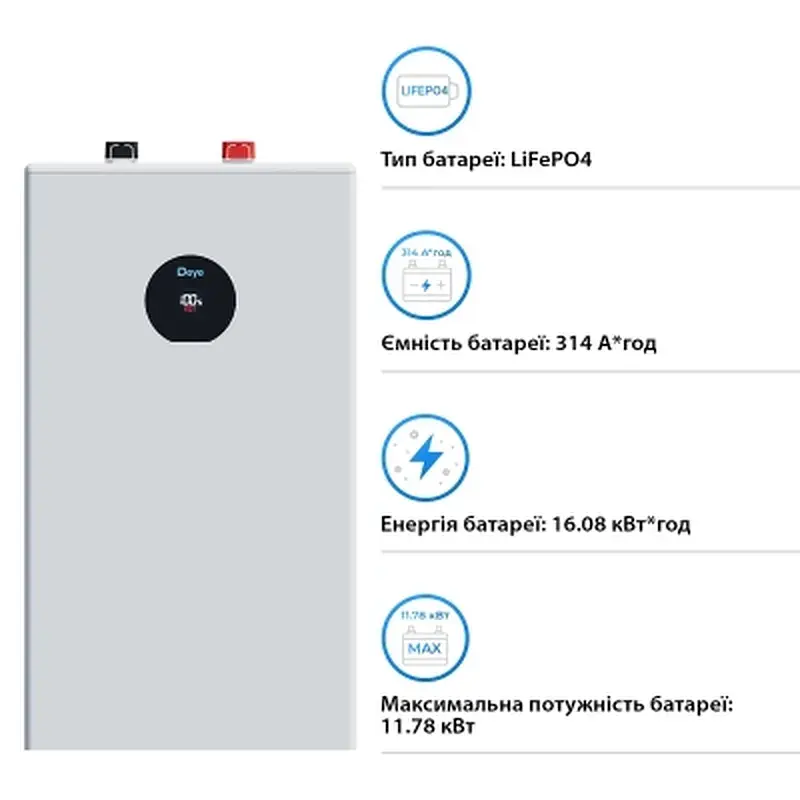 Батарея LiFePo4 Deye SE-F16-С, 51.2V - 314Ah, 16kWh (SE-F16-С) - фото 3