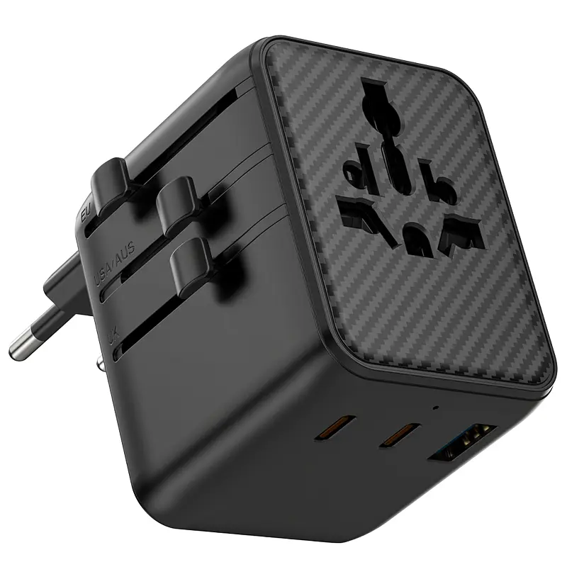 Мережеві універсальні перехідники UA011 Warrior GaN 25W + 1USB-A/2C Black Wiwu teh0030544 - фото 3