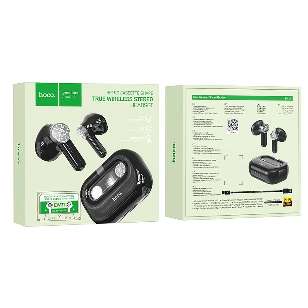 Блютуз Стерео Гарнитура Hoco EW31 Черный - фото 5