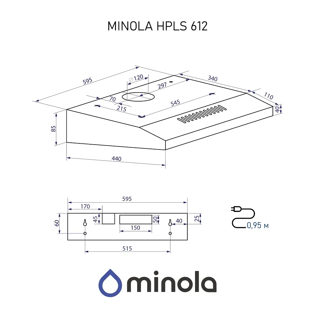 Витяжка кухонна Minola HPLS 612 BL - фото 12