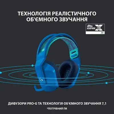 Навушники Logitech G733 Lightspeed Wireless RGB Gaming Headset Blue (981-000943) - фото 10