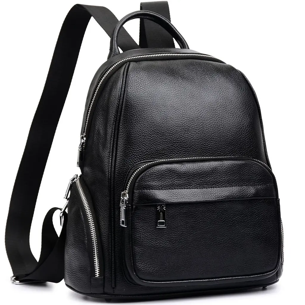 Рюкзак жіночий шкіряний міський чорний трансформер 35588 Tiding Bag
