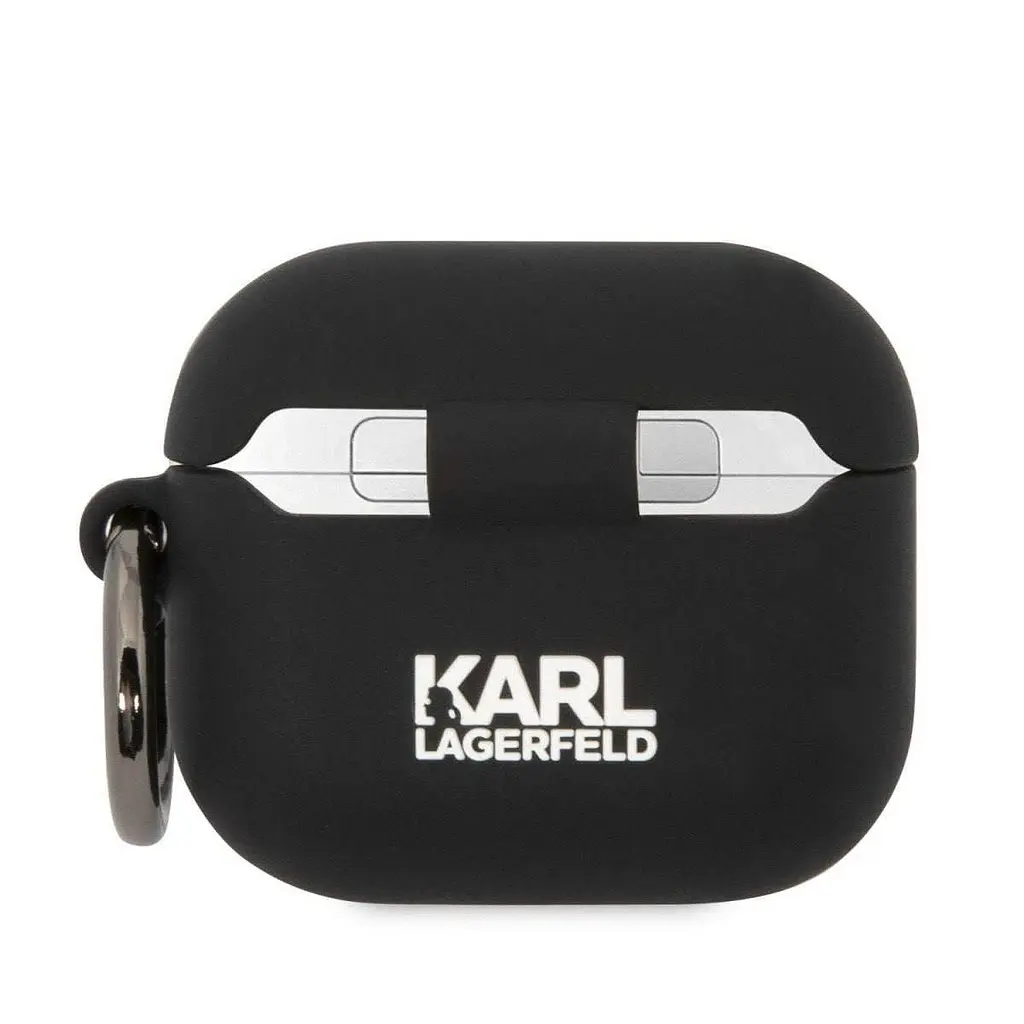 Силиконовый чехол Karl Lagerfeld 3D Logo NFT Karl Head для Airpods 3 Black (57983112330) - фото 2