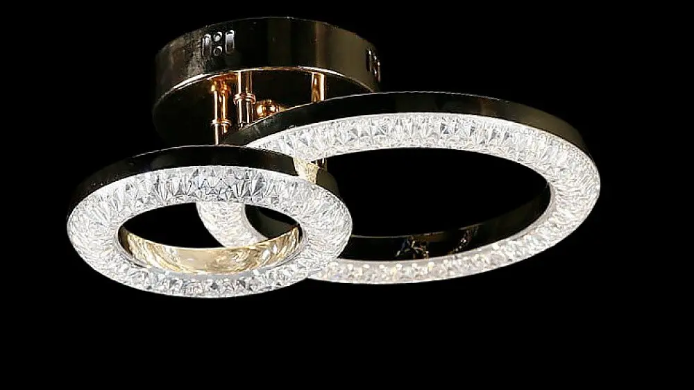 Люстра стельова LED Splendid Ray LT8003/1+1, 80W, золото, білий, сучасний стиль з пультом, димер - фото 4