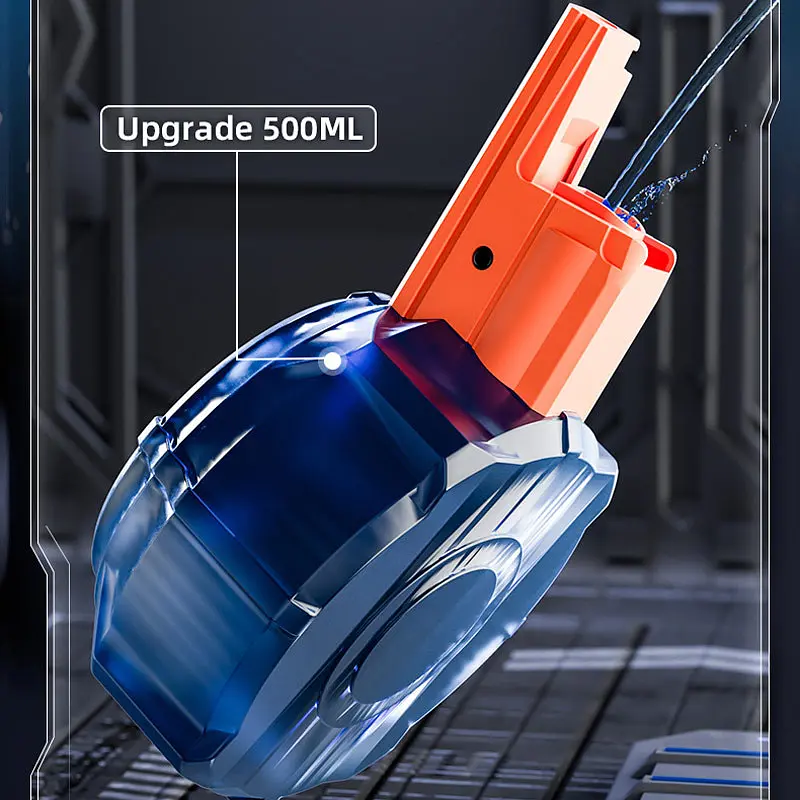 Водяний акумуляторний пістолет Water Gun 66-35 (500ml) with lithium battery Blue / Orange - фото 6