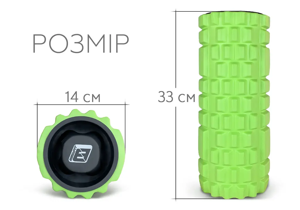 Массажный ролик EasyFit Grid Roller 33 см v.1.1 Салатовый (EF-2020a-GN) - фото 4