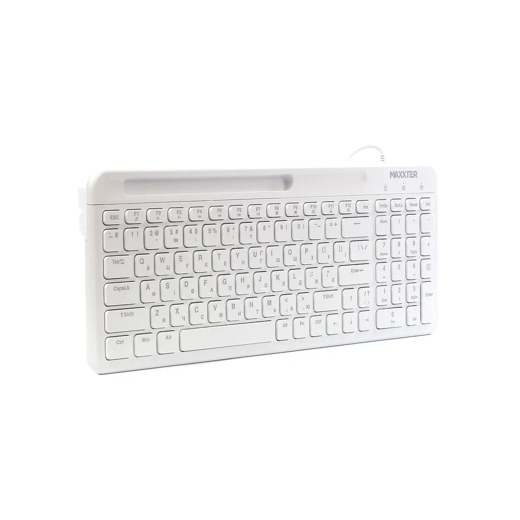 Клавіатура Maxxter KB-01W-UA USB White (KB-01W-UA) - фото 3