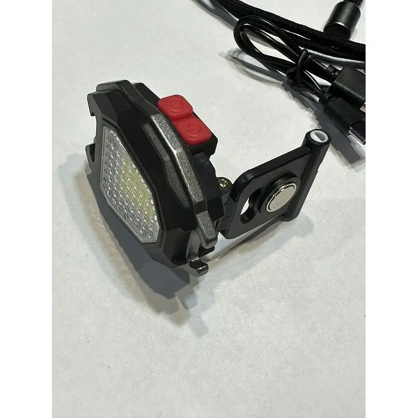 Светодиодный карманный фонарик-брелок зажигалка 7в1 USB зарядка магнит - фото 9