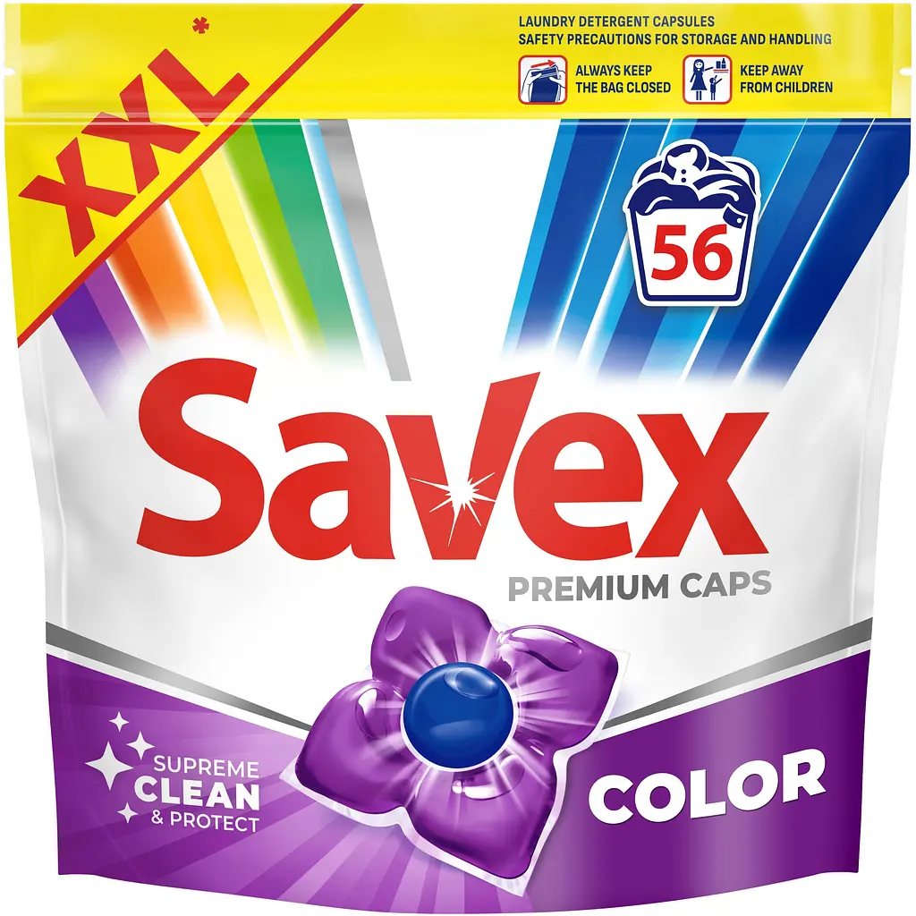 Капсули для прання Savex Premium Caps Color 56 шт.