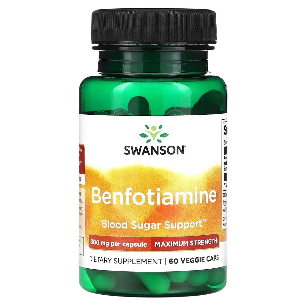 Вітамін B1 Swanson Benfotiamine 300 mg Maximum Potency, 60 вегакапсул