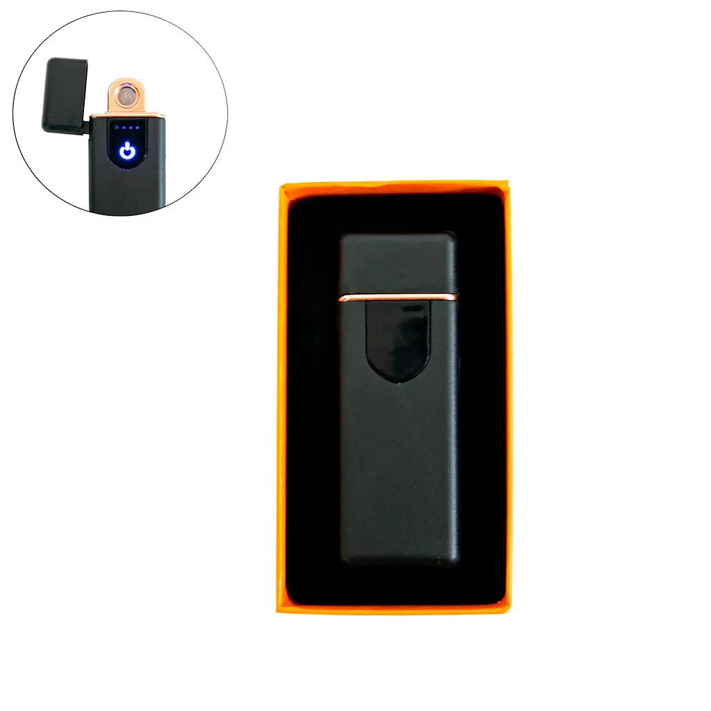 Електронна запальничка чорна сенсорна запальничка з юсб зарядкою USB ZGP ABS - фото 2