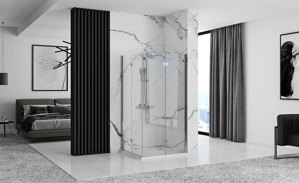 Душова кабіна Rea Fold N2 90x110 chrome REA-K7442 + REA-K7438, Хром, Універсальна, прозорий, хром - фото 5