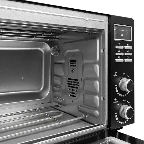 Електродуховка Liberton LEO-501E Black, 2000W, 50л, 70-250 °C, 3 режими приготування, конвекція, підсвічування, гриль, деко, тримач для деки та рожна, піддон для жиру, рожен - фото 6