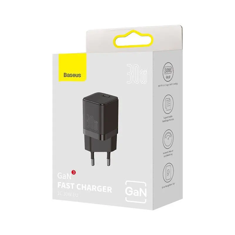 Адаптер-блок питания сетевой Baseus GAN3 Fast Charger 30 W (CCGN010101) черный - фото 5