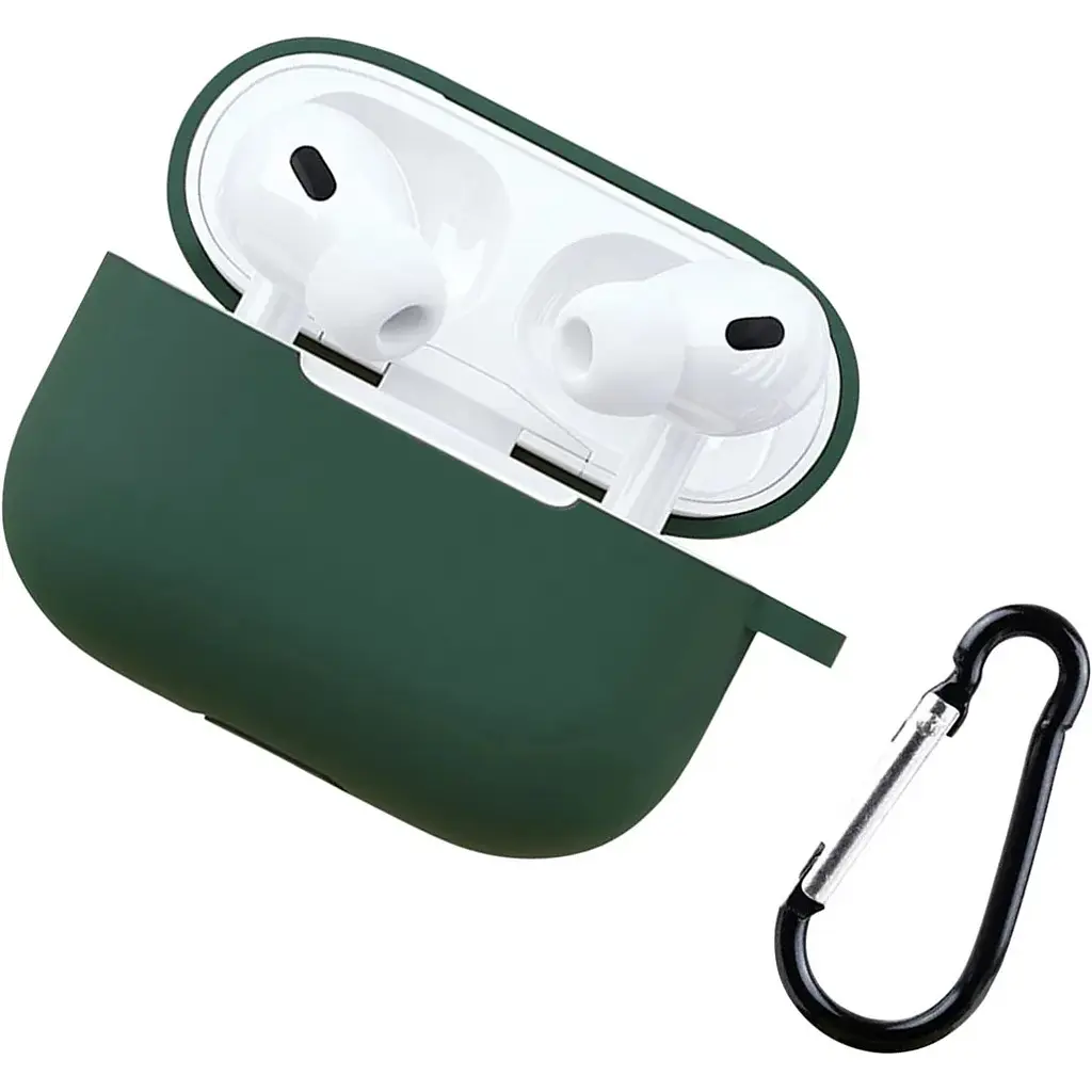 Чехол Silicone Case + Carbine для AirPods Pro 2 Dark Green [132178] - фото 2