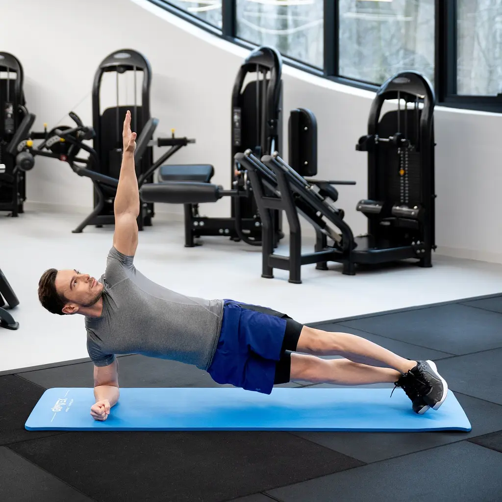 Килимок (мат) для фітнесу та йоги Gymtek NBR 1,5см голубий - фото 2