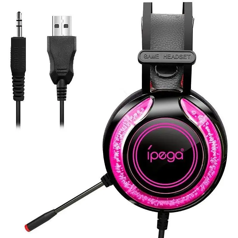 Наушники игровые iPega PG-R015 Gaming headset with RGB 3.5 mm с шумоподавлением - фото 3