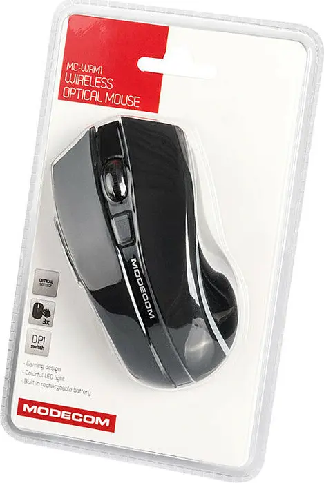 Мишка Modecom MC-WRM1, бездротова, зарядка, 3кн., 1600dpi, чорна - фото 5