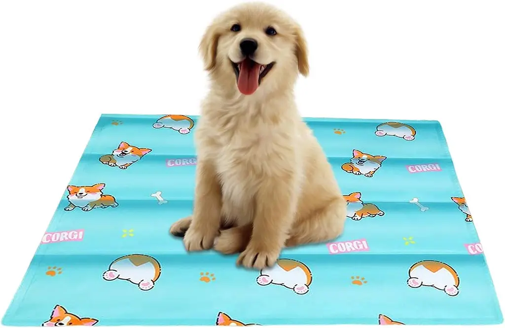 Охолоджуючий килимок для собак та кішок GEL Material Summer Pet Cooling Mat Corgi Blue 60х90 см - фото 7