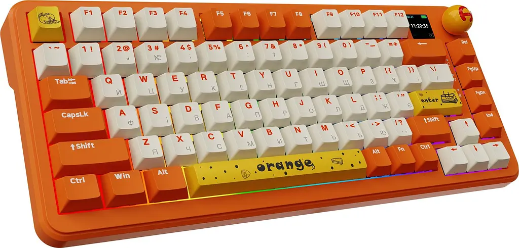 Клавіатура бездротова Ajazz AK820 MAX Avocado Switch Orange (AK820MAX-AS-OW) - фото 3