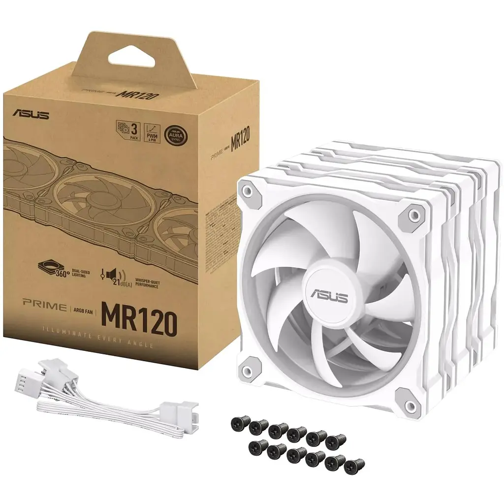 Вентилятор ASUS PRIME MR120 ARGB WHITE 3IN1 (90DA00I3-B09020) - фото 9