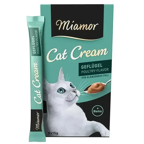 Рідкі ласощі для котів Miamor Cream Gefl&gel МІАМОР Птах крем 6 шт по 15 г
