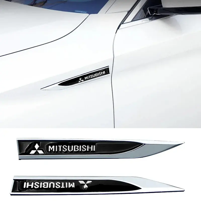 Емблема крила Mitsubishi 2шт 148×18мм чорні (метал) - фото 3